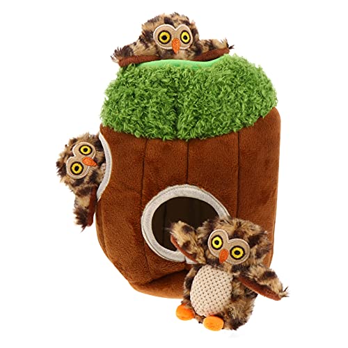 UKCOCO Juguete Chirriante de Perros 4 Pcs Juguetes de Chirrido para Perros Durable Perro Maseaje de Juguete Agujero de Árbol Agujero en Forma de Juguetes para Perros para Aburrimiento
