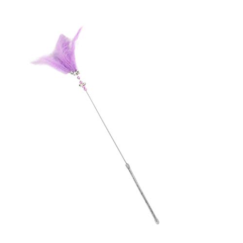 UKCOCO Palos de Gato Burlones - Pluma Teaser de Gato Varita de Juguete para Gatos Juguete de Burla de Gato Suministros para Mascotas Palo de Gatito con Cascabel para Jugar