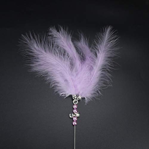 UKCOCO Palos de Gato Burlones - Pluma Teaser de Gato Varita de Juguete para Gatos Juguete de Burla de Gato Suministros para Mascotas Palo de Gatito con Cascabel para Jugar