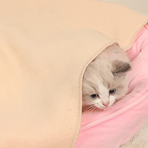 UKKO Manta para Mascotas Manta De Mascotas Cálido Y Grueso Color Sólido Four Seasons Cat Y Perros Cojín para Perros Almohadilla para Dormir Cojín Suave para Mascotas Cojín De Alambreste-Army Green,M