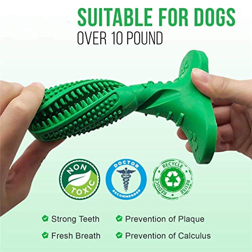 Ulalaza Perro Cepillo de Dientes Palo Cuidado Dental Limpieza de Dientes Caucho Natural Cachorro Masticar Juguetes