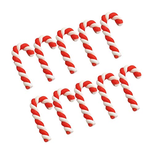 ULTECHNOVO 20pcs Chic Navidad Bastón Accesorios Teléfono Caso Lápiz Decoración Creativo DIY Adornament para Niños Niñas (Rojo)