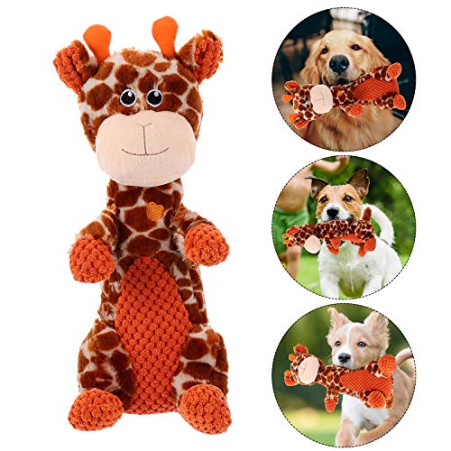 ULTECHNOVO Perro masticar juguete jirafa forma peluche juguete vocal