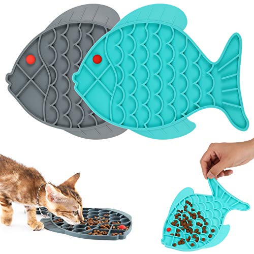 umorismo 2 alfombrillas de silicona para perros y gatos, para chucherías de perros, gatos y baños, para perros y gatos