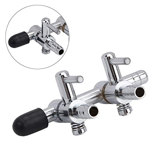 Uniclife 2-Way Distribuidor de Control de Flujo de Aire Acuario Palanca de la válvula Splitter Set de Accesorios con 1 Válvula de Retención, T & Conector Recto y 4 Ventosas para Fish Tank