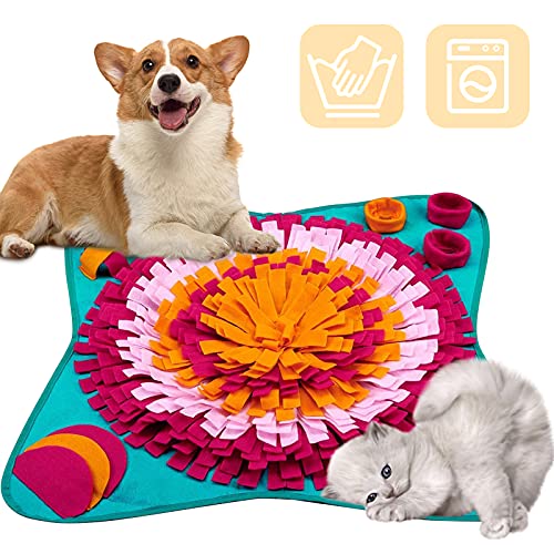 Unipampa Alfombra Olfativa Perros, Snuffle Mat para Perros, Alimentación de Mascotas,Almohadilla para olfatear Mascotas, Alfombra de Actividades para Mascotas 70x70cm