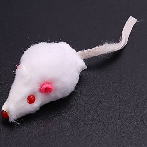 Uniqal Ratones de Piel de Conejo Real Juguetes para Gatos Juguetes para Mascotas Juguetes para NiñOs Paquete de 12