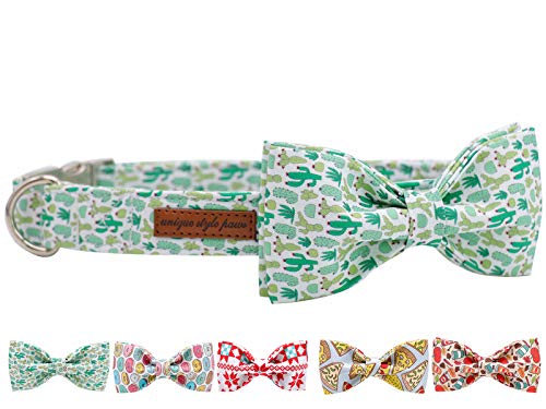 Unique style paws Collar para perros con lazo, pajarita, collar ajustable con pajarita suave para gatos pequeños, medianos y grandes.