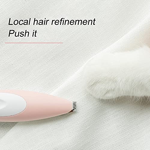 Uniquelove Máquina De Peluquería para Perros Y Mascotas, Recortadora De Carga USB Eléctrica para Mascotas, Gatos, Perros, Cara, Orejas, Orejas, Afeitadora De Pelo De Bajo Ruido, Rosa 160 * 30 * 26Mm