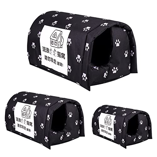unknowns Casa de gatito al aire libre Refugio para gatos Diseño de cuerda fija Regalo fácil de montar para gatos interiores y exteriores Hogar para gatito Cave Nest Perreras para gatos de interior