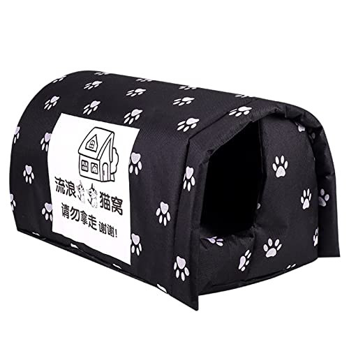 unknowns Casa de gatito al aire libre Refugio para gatos Diseño de cuerda fija Regalo fácil de montar para gatos interiores y exteriores Hogar para gatito Cave Nest Perreras para gatos de interior