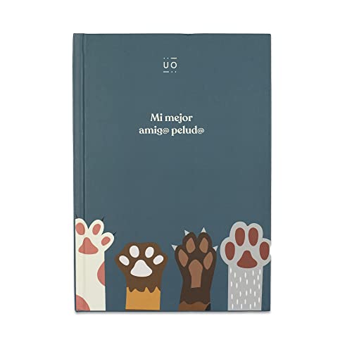 UO Álbum de mascotas. Álbum fotos para mascotas. Regalo para mascotas. Álbum con mensaje. “Mi mejor amig@ pelud@”. Tapa dura. Papel ilustrado 140gr, 64 páginas, 14,8x21 cm, Verde (21OTLMS)