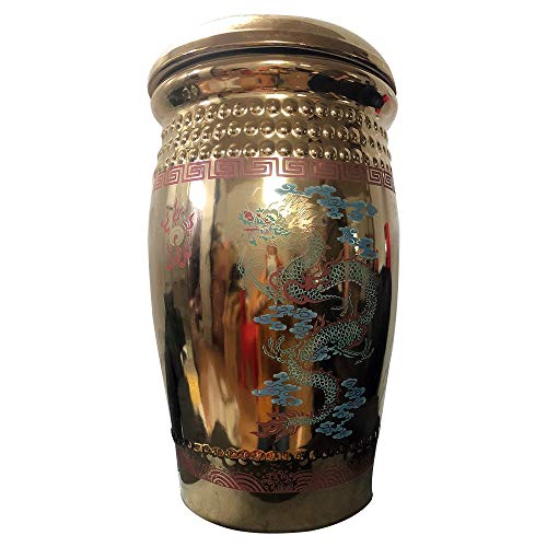 Urna de cremación,Funeral Gran Recipiente de Ceniza de cerámica Hueso Doble Botella Dorada Dragón y fénix Humero Jintan Ataúd Grande Cremation Jewelry Collar con Colga