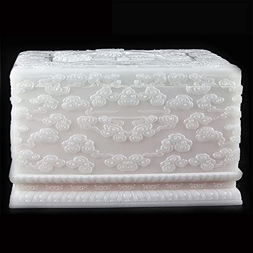 Urna para cenizas, urnas para mascotas Mini urnas para cenizas humanas, urnas de jade blanco de nueve dragones y fénix para entierro en tierra Urna de recuerdo funerario conmemorativo para adultos