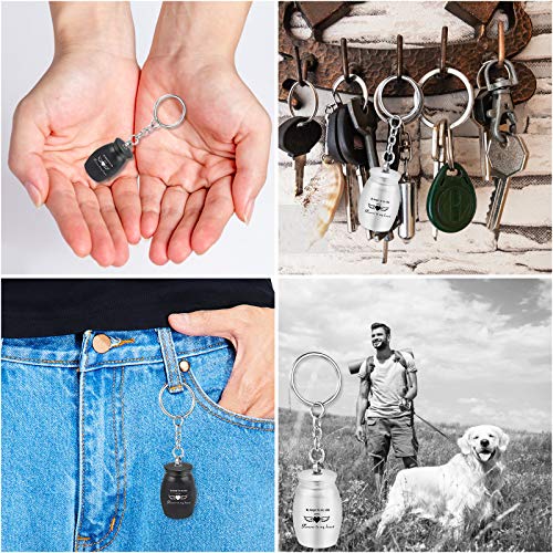 Urnas para mascotas para perros, gatos, cenizas, pequeñas urnas de recuerdo, pequeñas urnas de cremación, llavero, llavero elástico, cadenas, llavero fuerte, llavero elástico para memoriales de perros