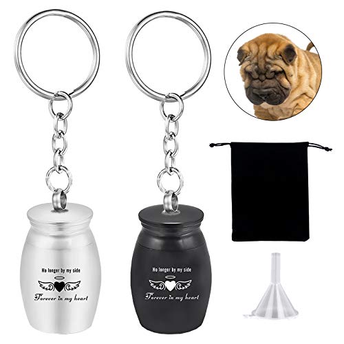 Urnas para mascotas para perros, gatos, cenizas, pequeñas urnas de recuerdo, pequeñas urnas de cremación, llavero, llavero elástico, cadenas, llavero fuerte, llavero elástico para memoriales de perros