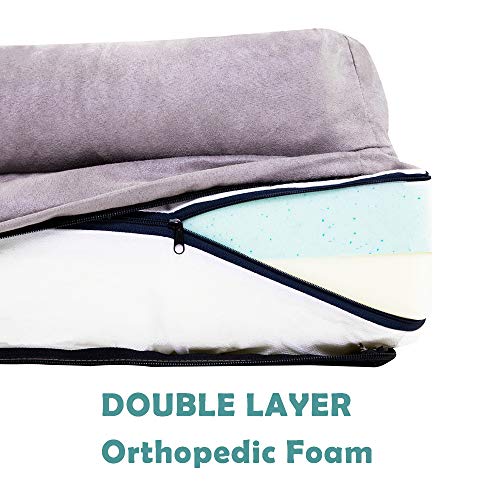 Ushang Pet - Cama ortopédica de espuma viscoelástica para perros – Cama para perros de tamaño cojín para sofá de mascotas para gatos y perros (pequeño (66 x 50 cm), color gris)