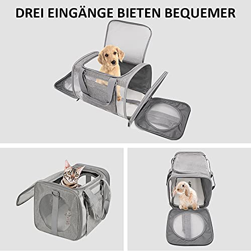 Vailge Transportbox Gato Transportbox Perro Faltbare Katzentransportbox, Transporttasche para Animales domésticos en el avión Transportbox para Mascotas Gato Medio pequeños Perros 15lbs
