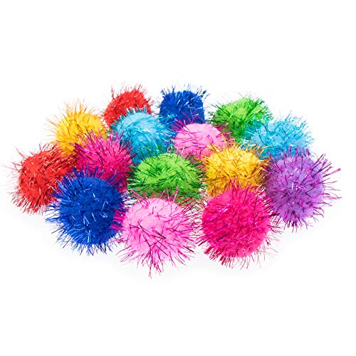 VAPKER 30 pompones con purpurina de 3,8 cm de colores surtidos