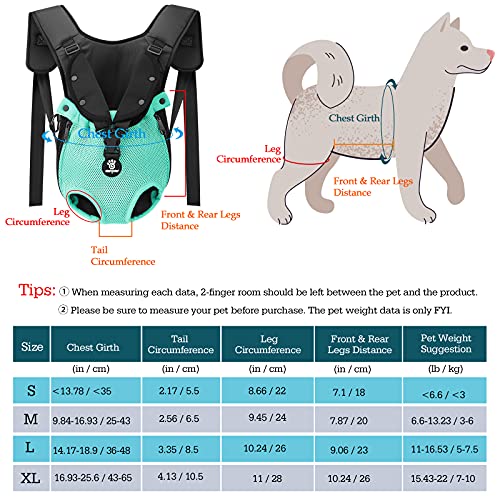 VavoPaw Mochila para Transportar Perros Gatos, Bolsa Ajustable Portátil con Hebilla Segura Malla Transpirable para Paseo Viaje Senderismo para Mascotas Pequeños Medianos, Talla M, Azul