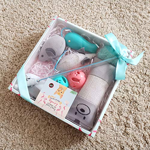 Vealind Juguete Interactivo para Gatos, colección de Juguetes para Gatos, en Hermosa Caja de Regalo (Gris)