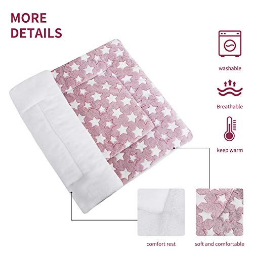 Vejaoo Alfombra Manta para Mascotas Otoño e Invierno Manta Cálida Terciopelo de Franela Perro/Gato Cama XZ006 (49 * 32 CM, Bean Curd)