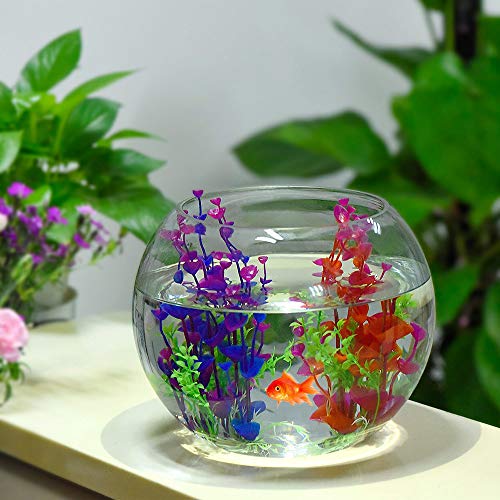 Vektenxi - Planta de agua trenzada artificial, para acuario, color lila