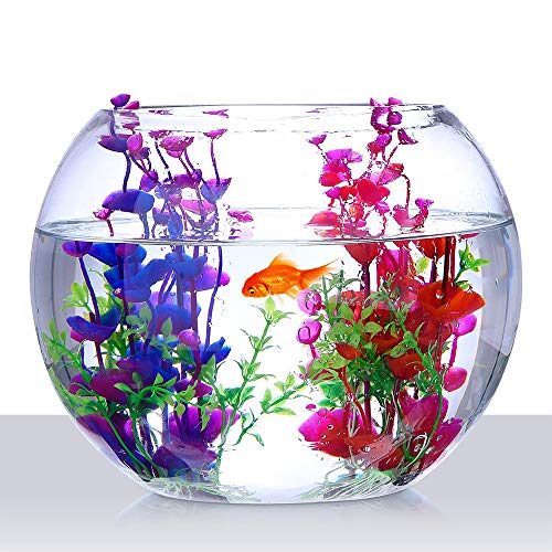 Vektenxi - Planta de agua trenzada artificial, para acuario, color lila