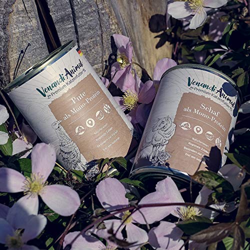 Venandi Animal - Pienso Premium para Gatos - Gallina de Pavo - Completamente Libre de Cereales - Pouches 12 x 125 g