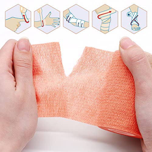 Venda Cohesiva 9 Rollos Vendaje Autoadhesivo, Auto Adherentes Vendaje Elástico No Tejido Impermeable para Animales Mascotas Gatos Perro