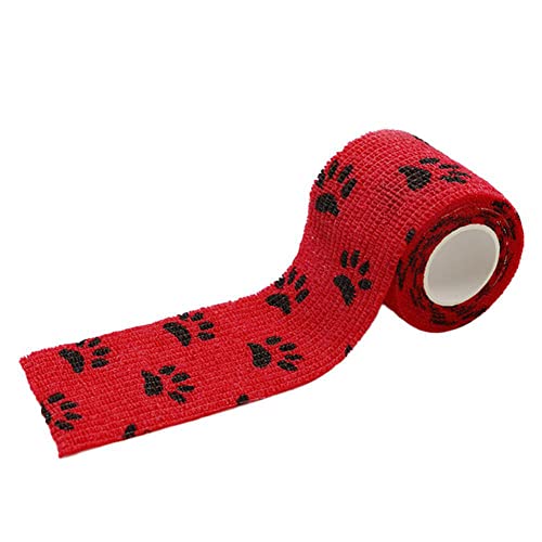 Vendaje Autoadhesivo, 4.5M*5CM Vendaje Autoadhesivo Perro, Lindo Patrón Venda Cohesiva para Mascotas Venda De Fijación Flexible y Elástica,Vendaje Elastico Adhesivor (B)