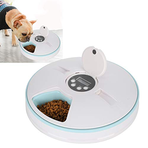 Venta Loca Alimentador automático para Mascotas eléctrico Verde de 6 Rejillas, alimentador automático con Temporizador Digital para Mascotas, 6 Rejillas para dispensador de Alimentos(Green)