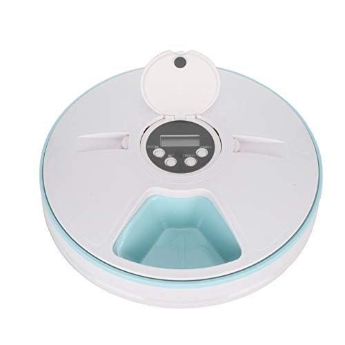 Venta Loca Alimentador automático para Mascotas eléctrico Verde de 6 Rejillas, alimentador automático con Temporizador Digital para Mascotas, 6 Rejillas para dispensador de Alimentos(Green)