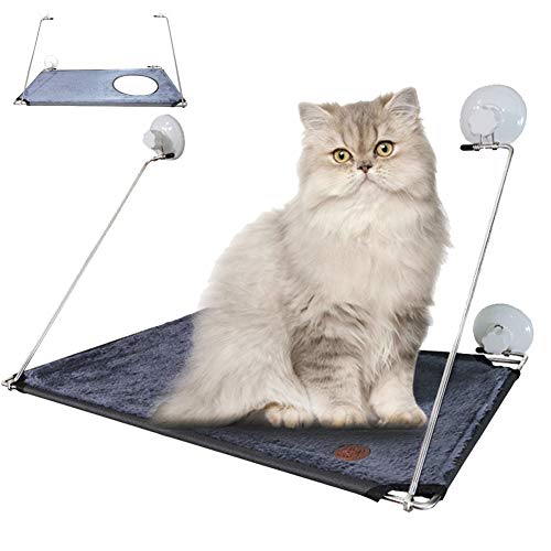 Ventana De Gato Cama,Gato Cama De Montaje En La Ventana,Hamaca para Ventana De Gato O Perca, Hamaca para Tomar El Sol Cama para Mascotas Sunny Seat Lavable Cover Bed,with Hole