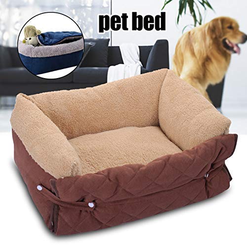 Venus Valink - Cojín de felpa para mascotas (cama para perros, gatos, otoño, invierno, cálida, para mascota, cachorro, perrera de casa, sofá, café, Medium