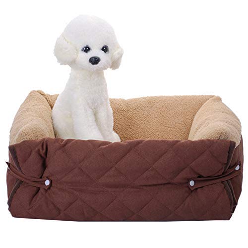 Venus Valink - Cojín de felpa para mascotas (cama para perros, gatos, otoño, invierno, cálida, para mascota, cachorro, perrera de casa, sofá, café, Medium