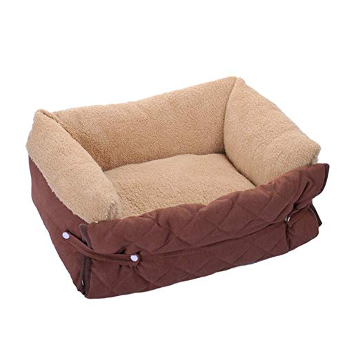 Venus Valink - Cojín de felpa para mascotas (cama para perros, gatos, otoño, invierno, cálida, para mascota, cachorro, perrera de casa, sofá, café, Medium