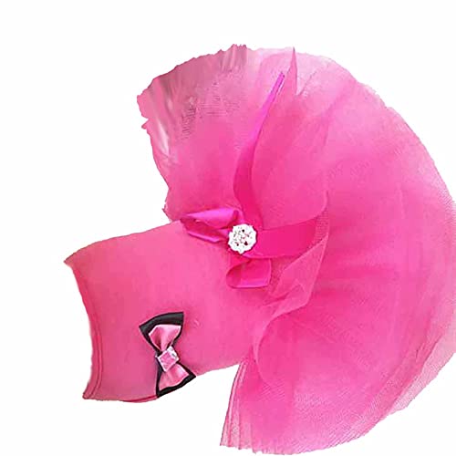 Vestido de Perro Cinta Bowknot Tutu Vestido Perros Linda Princesa Falda Cumpleaños Fiesta Vestido Gatito Mascota Ropa para Perros Pequeños