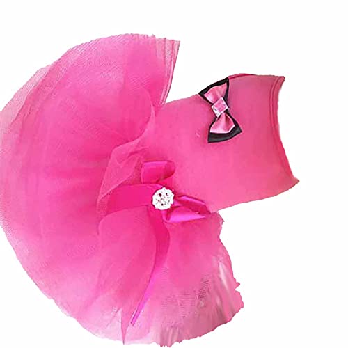 Vestido de Perro Cinta Bowknot Tutu Vestido Perros Linda Princesa Falda Cumpleaños Fiesta Vestido Gatito Mascota Ropa para Perros Pequeños