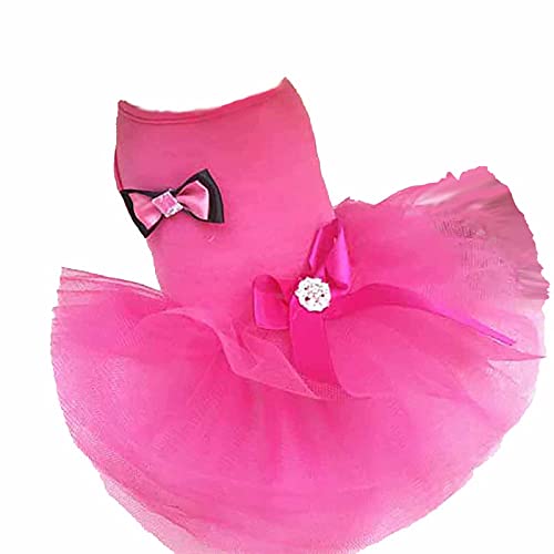 Vestido de Perro Cinta Bowknot Tutu Vestido Perros Linda Princesa Falda Cumpleaños Fiesta Vestido Gatito Mascota Ropa para Perros Pequeños