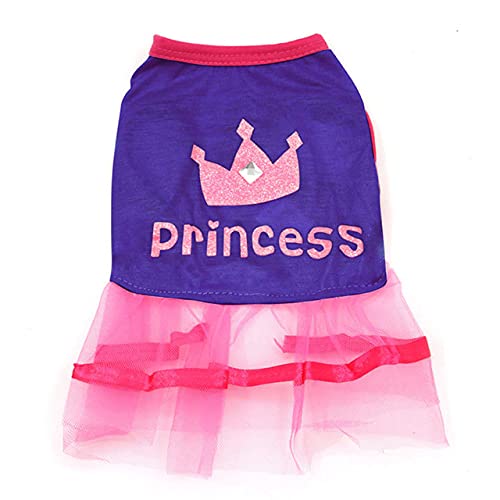 Vestido de Verano para Perros para Perros Vestido de Princesa Vestidos de Tul para Gatos y Mascotas Ropa para Perros pequeños y medianos, E, S