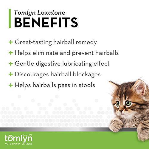 Vetoquinol Tomlyn Hairball Remedy Gel para Gatos, Sabor a Arce, laxatona, 4 onzas