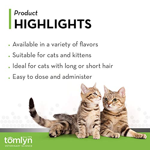 Vetoquinol Tomlyn Hairball Remedy Gel para Gatos, Sabor a Arce, laxatona, 4 onzas