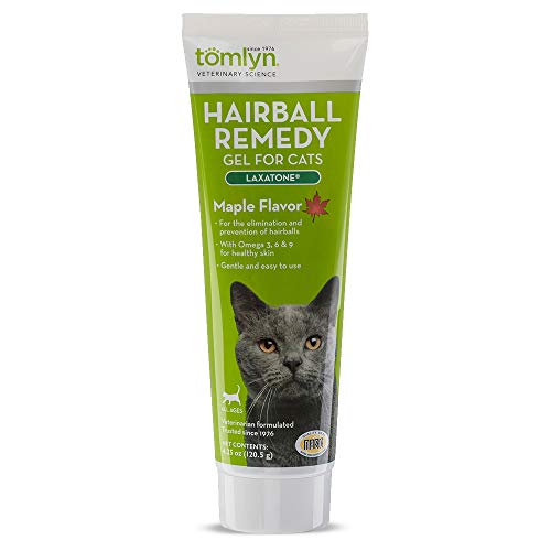 Vetoquinol Tomlyn Hairball Remedy Gel para Gatos, Sabor a Arce, laxatona, 4 onzas