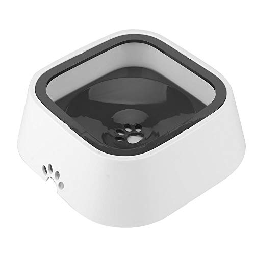 ViaGasaFamido Cuenco para Beber para Mascotas, Cuenco Flotante antisalpicaduras de Seguridad para Beber, Cuenco de Agua para Perros, Gatos, Cuenco de Agua Antideslizante para Mascotas(Gris)