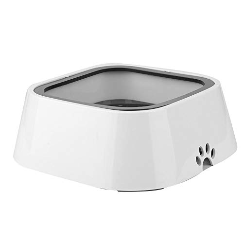 ViaGasaFamido Cuenco para Beber para Mascotas, Cuenco Flotante antisalpicaduras de Seguridad para Beber, Cuenco de Agua para Perros, Gatos, Cuenco de Agua Antideslizante para Mascotas(Gris)
