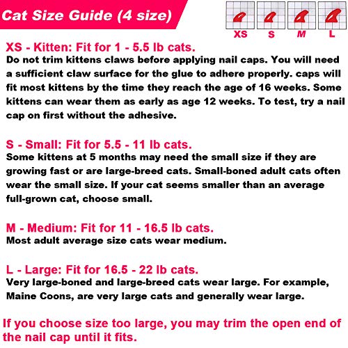 VICTHY 120 Unidades de uñas de Gato, Coloridas Cubiertas de uñas para Gatos con Adhesivo y aplicadores