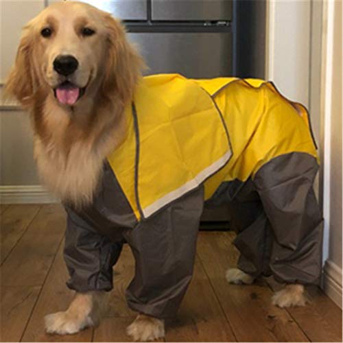 VICTORIE Mascota Perro Impermeables Chubasqueros con Capucha para pequeño Medianas y Grandes Perros Andar excursión Acampada deambular Amarillo 6XL