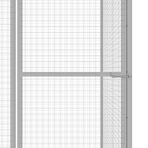 vidaXL Jaula para Gatos Mascotas Perros Cachorro Exterior Jardín Patio Terraza Animales al Aire Libre Casas Acero Galvanizado 3x1,5x2,5 m
