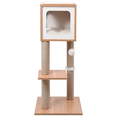vidaXL Rascador para Gatos con Alfombra Rascadora Poste Casita de Sisal 90 cm